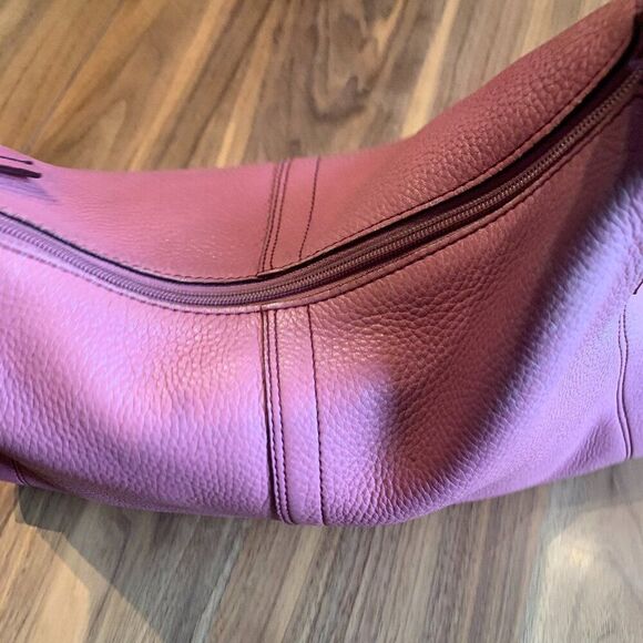 Kenneth Cole, leather, purse, handbag, messenger, tote, hobo, raspberry pink EUC - Picture 6 of 16